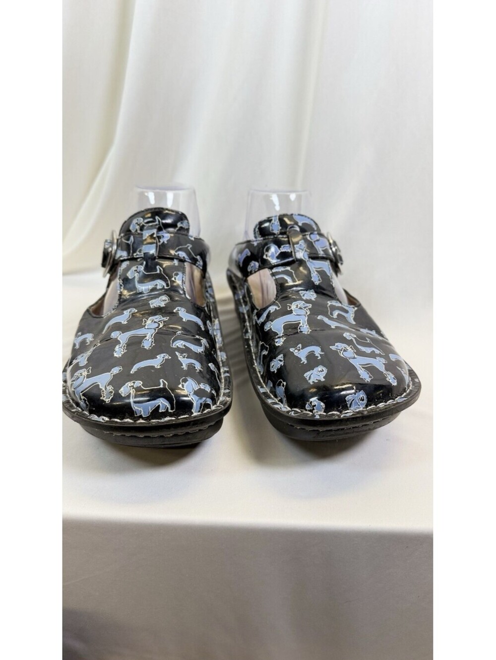 Alegria® Classic Feral Clog Black Blue Size 39 Black W/ Blue Dogs Cute US 8.5